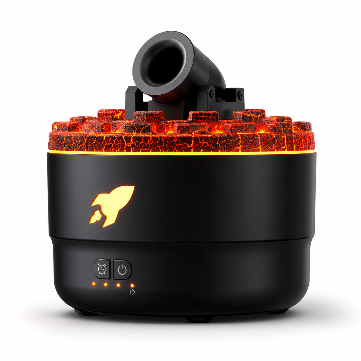Diffuseur d'arômes Volcan avec anneau de fumée et effet craquelé lumineux, humidificateur