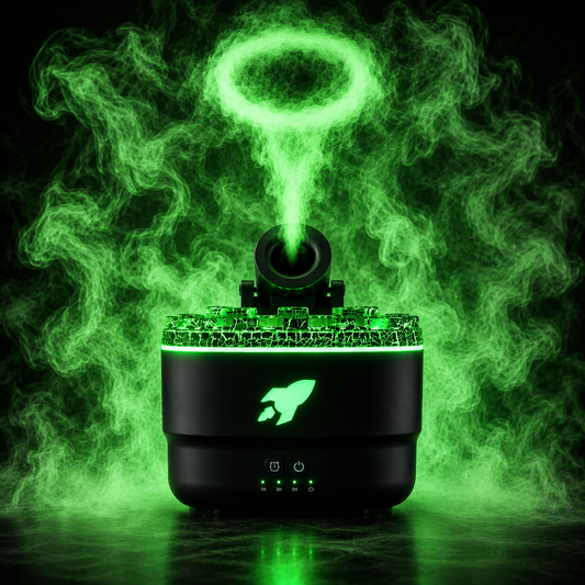 Diffuseur d'arômes Volcan avec anneau de fumée et effet craquelé lumineux, humidificateur