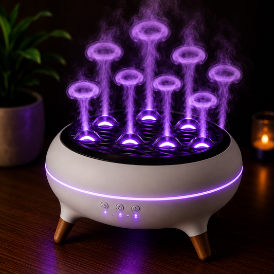 Diffuseur d'arômes Flamme 350 ml avec télécommande et LED 7 couleurs