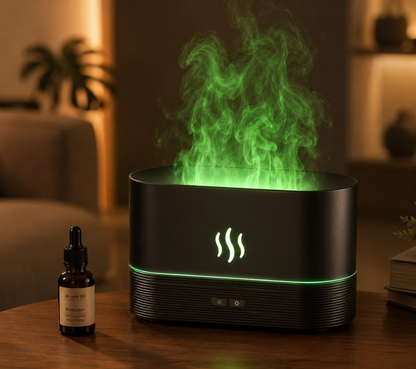 Diffuseur d'arômes Flamme USB de bureau, LED 7 couleurs