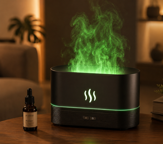 Diffuseur d'arômes Flamme USB de bureau, LED 7 couleurs
