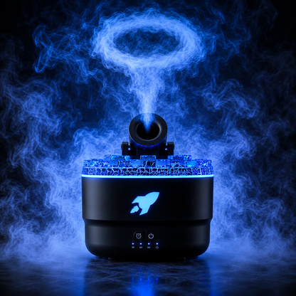 Diffuseur d'arômes Volcan avec anneau de fumée et effet craquelé lumineux, humidificateur