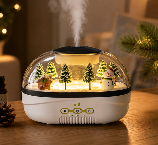 Diffuseur d'arômes Boule à Neige avec veilleuse LED