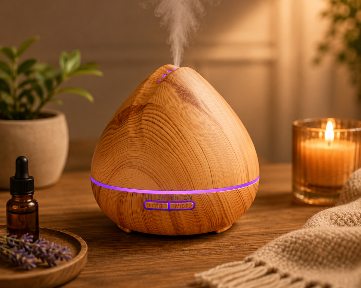 Diffuseur d'arômes Bois avec LED