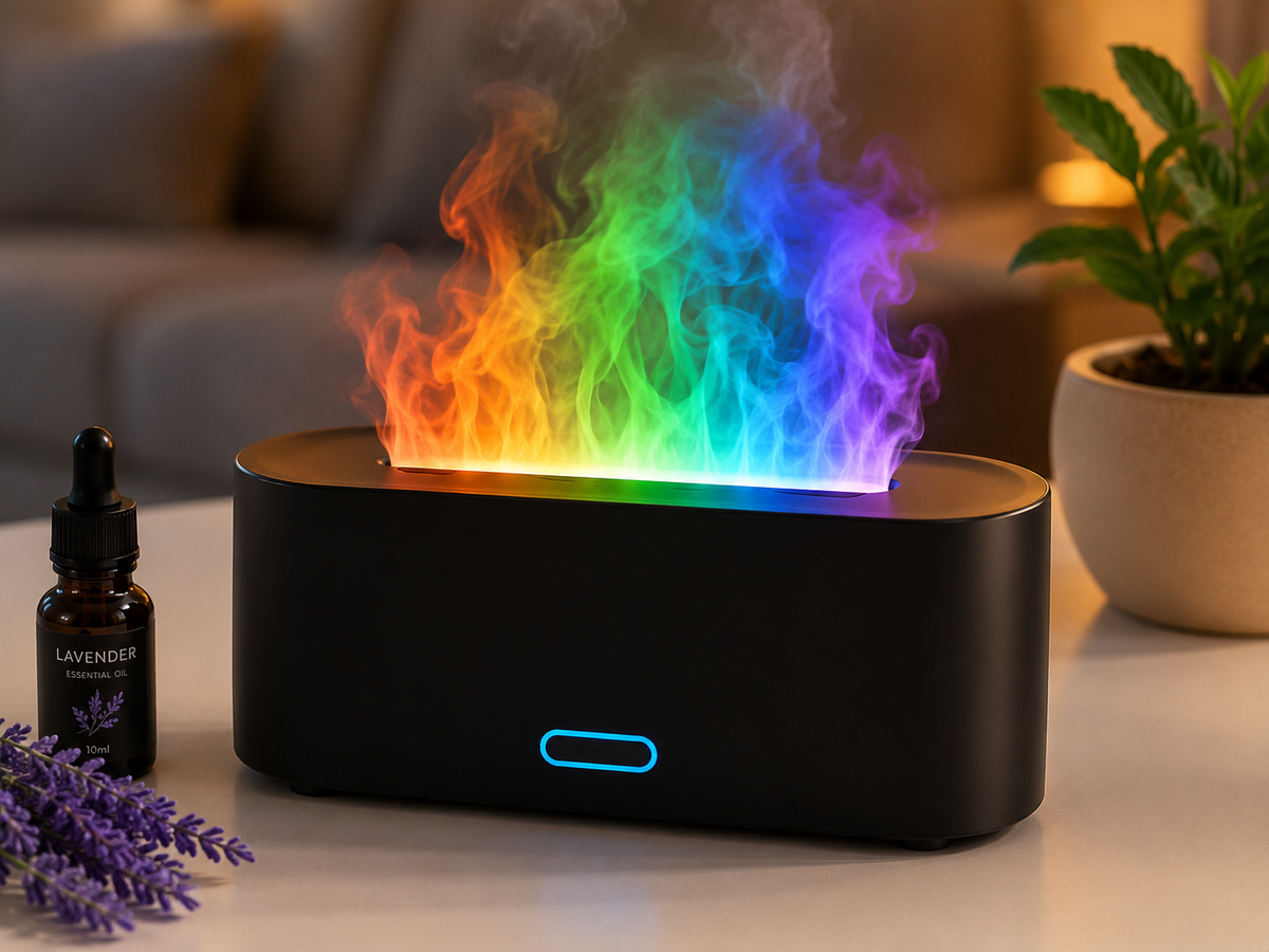 Diffuseur d'arômes Flamme Arc-en-ciel avec LED