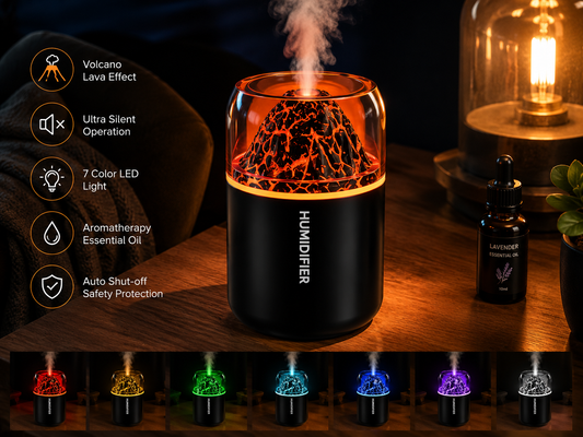 Diffuseur d'arômes Lave Volcanique avec LED