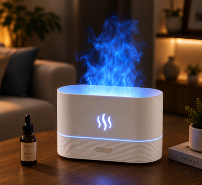 Diffuseur d'arômes Flamme USB de bureau, LED 7 couleurs