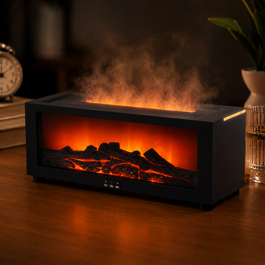 Diffuseur d'arômes Fantôme USB avec effet flamme LED et télécommande