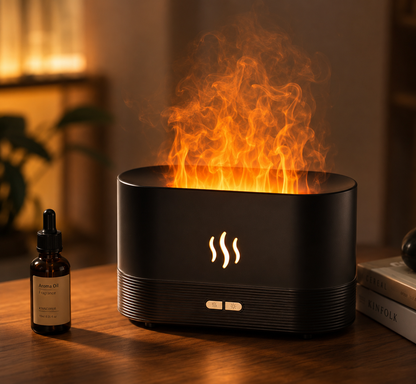 Diffuseur d'arômes Flamme USB de bureau, LED 7 couleurs
